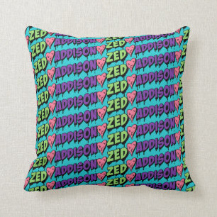 Zombies 2   Zed and Addison Pattern Throw Pillow