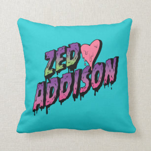 Zombies 2   Zed and Addison Text Throw Pillow