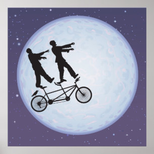 Zombies Apocalypse Cyclists in Love Poster