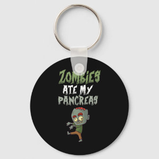 Zombies Ate My Pancreas T1d Type 1 Diabetes Girl K Keychain