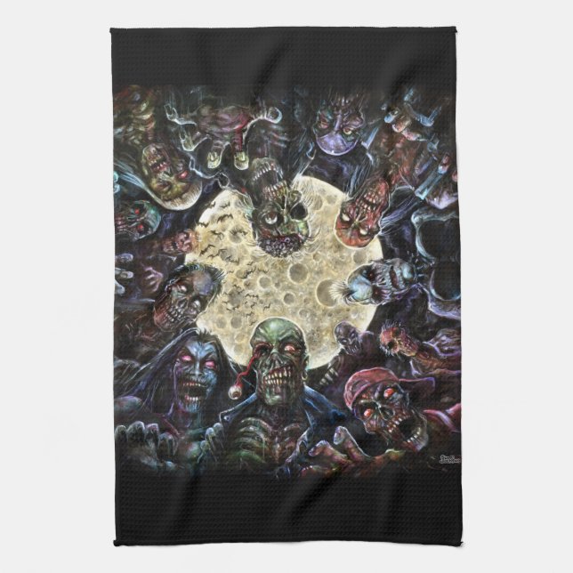 Zombies Attack (Zombie Horde) Kitchen Towel (Vertical)
