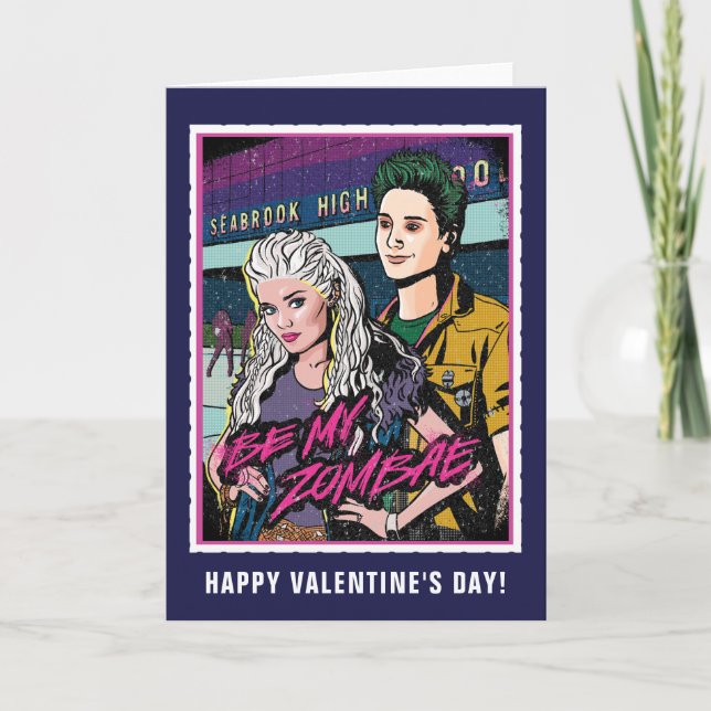 Zombies Be My Zombae Valentine Card (Front)