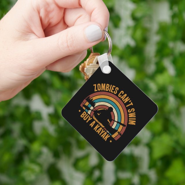Zombies Can't Swim Buy a Kayak Keychain (Hand)