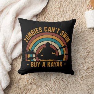Zombies Can't Swim Buy a Kayak Throw Pillow