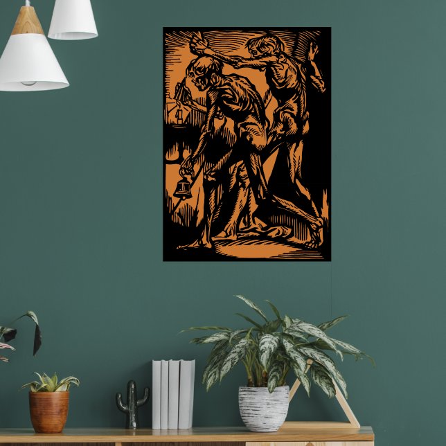 Zombies Dead Men Tenebrism Halloween Pumpkin Poster (Living Room 1)