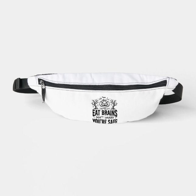 Zombies Eat Brains Funny Halloween Vector Design_1 Fanny Pack (Front)