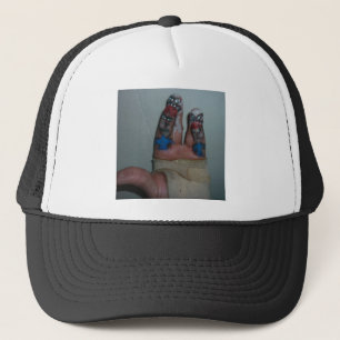 Zombies Eating Brains Funny Zombie Fingers Painted Trucker Hat
