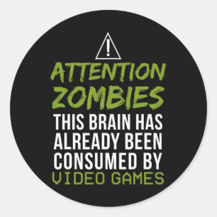 Zombies For Video Game Player Lovers Classic Round Sticker