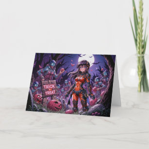 Zombies Hand-out Brains Halloween Trick or Treat Invitation