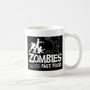 Zombies-Hate-Fast-Food-Black Coffee Mug