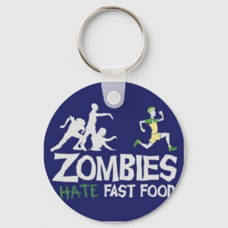 Zombies Hate Fast Food Keychain