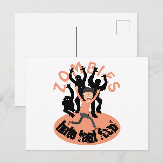 Zombies Hate Fast Food Postcard (Front/Back)