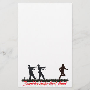 Zombies Hate Fast Food Stationery