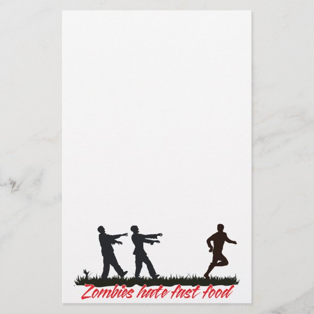 Zombies Hate Fast Food Stationery (Front)
