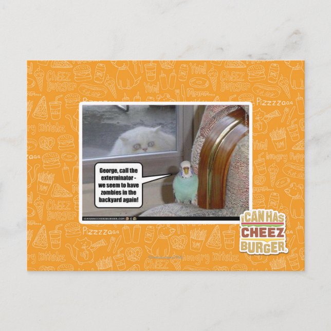 Zombies in the backyard postcard (Front)