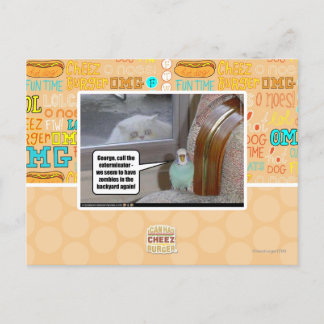 Zombies in the backyard postcard