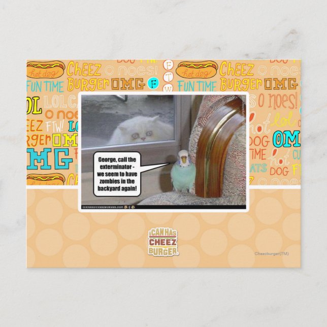 Zombies in the backyard postcard (Front)