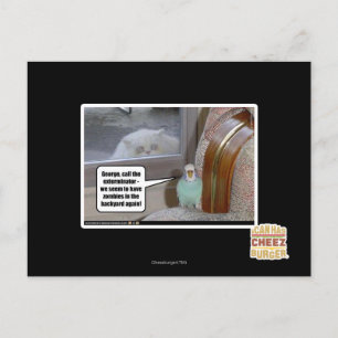 Zombies in the backyard postcard