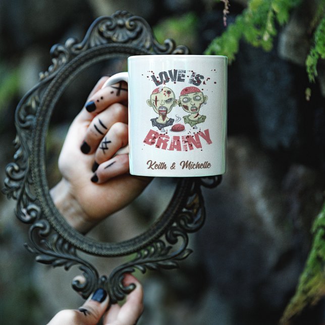 Zombies Love Is Brainy – Funny Halloween Coffee Mug (Creator Uploaded)