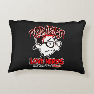 Zombies Love Nerds Decorative Pillow