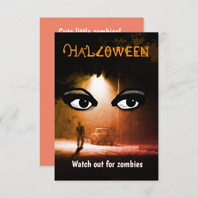Zombies on Halloween Card (Front/Back)