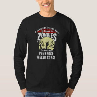 Zombies Pembroke Welsh Corgi Spooky Halloween   T-Shirt