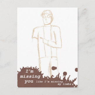 Zombies Postcard - "I'm missing you..."