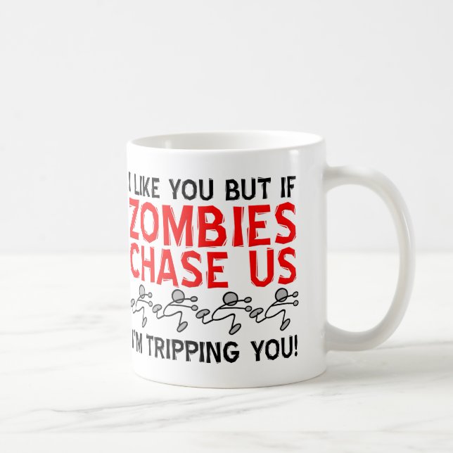 Zombies Tripping Funny Mug (Right)