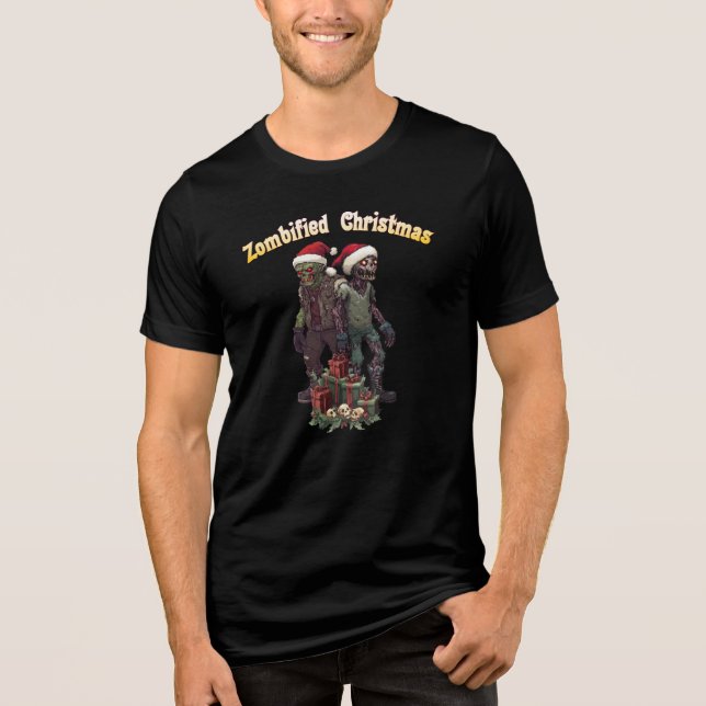 Zombified Christmas Tri-Blend Shirt (Front)