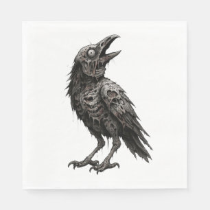 Zombified Crow Napkin
