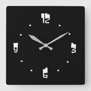 Zomz font Black and white> Plain Wall Clocks
