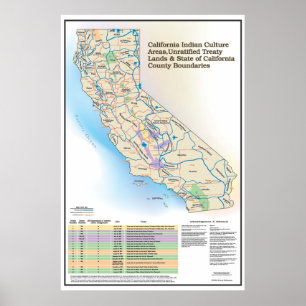 Zone culturelle indienne de Californie - Poster