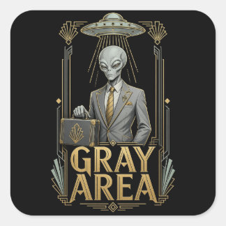 Zone grise Autocollant Alien Gris Art Déco