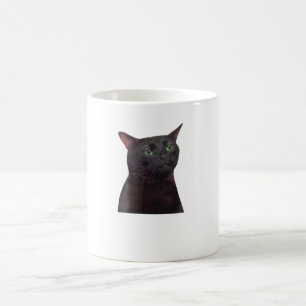 Zoned Out Cat, Black Cat Zoned Out Meme Coffee Mug