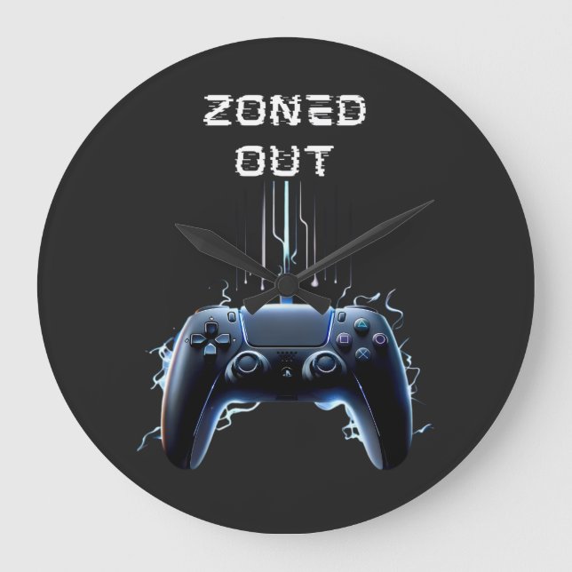 Zoned Out gamer room setup Large Clock (Front)