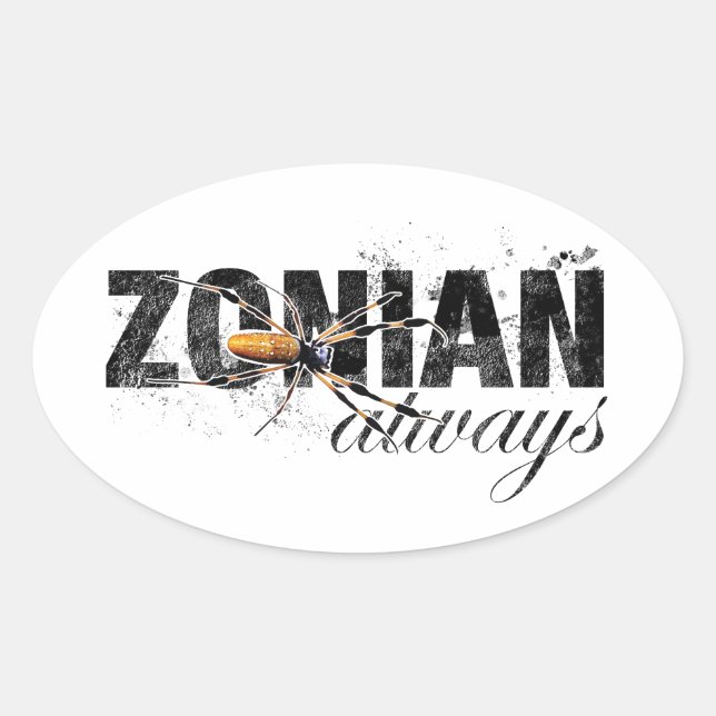 Zonian Always with Spider Oval Sticker (Front)