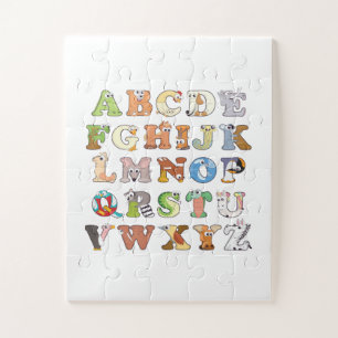 Zoo Animal Alphabet Letters ABCs Learning Jigsaw Puzzle