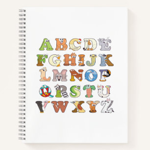 Zoo Animal Alphabet Letters ABCs Learning Notebook
