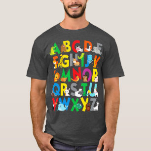 Zoo Animal Alphabet Shirt ABCs Learning for boys g