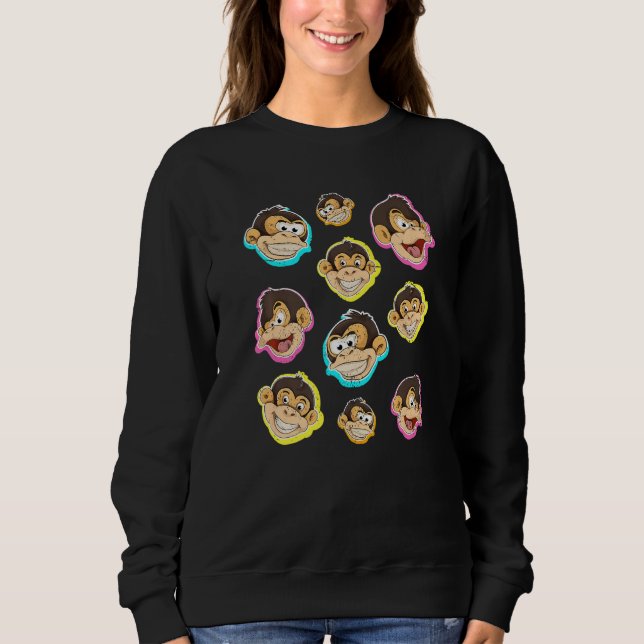 Zoo Animal  Chimpanzee Cute Monkey Sweatshirt (Front)