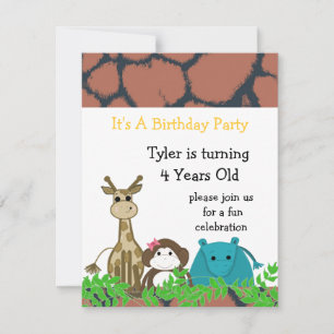 Zoo Animal Invitation Anniversaire