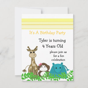Zoo Animal Invitation Anniversaire