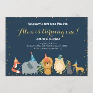 Zoo animal Invitation d'anniversaire