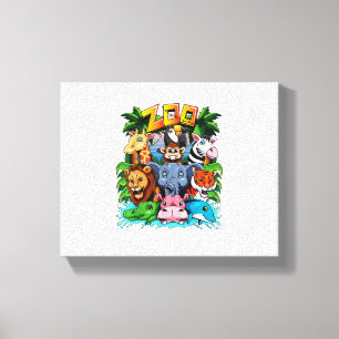 Zoo Animal Shirt Kids Boys Girls Teacher School Fi Canvas Print