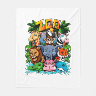 Zoo Animal Shirt Kids Boys Girls Teacher School Fi Fleece Blanket
