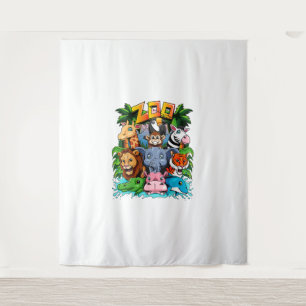 Zoo Animal Shirt Kids Boys Girls Teacher School Fi Tapestry