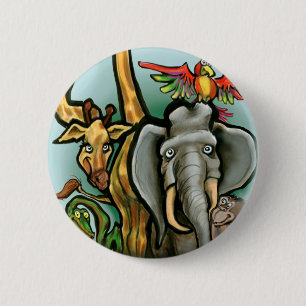 Zoo Animals 2 Inch Round Button