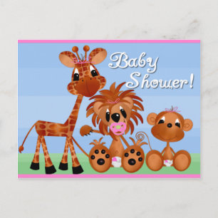 Zoo Animals Baby Shower Cards