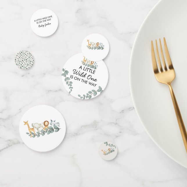 Zoo Animals Baby Shower Elephant Lion Rhino Confetti (Group)