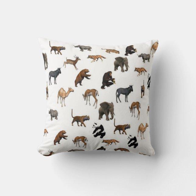 Zoo Animals Cushion Throw (Front)